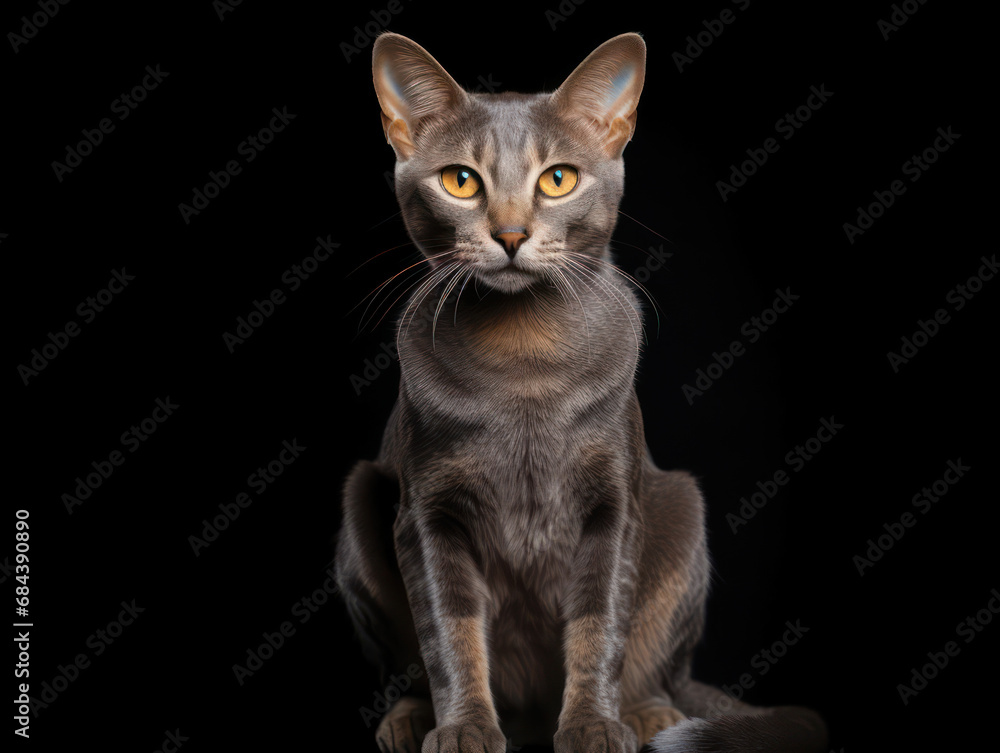 Singapura Cat Studio Shot Isolated on Clear Background, Generative AI