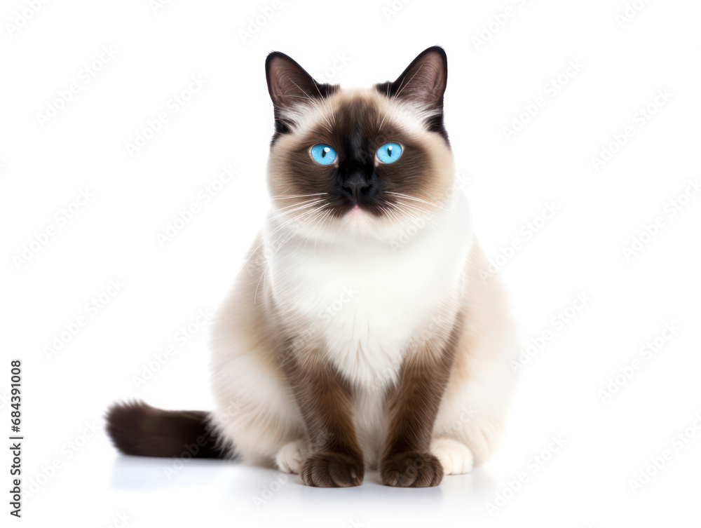 Snowshoe Cat Studio Shot Isolated on Clear Background, Generative AI Snowshoe Cat Studio Shot Isolated on Clear Background, Generative AI
