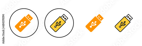 Usb icon set for web and mobile app. Flash disk sign and symbol. flash drive sign.