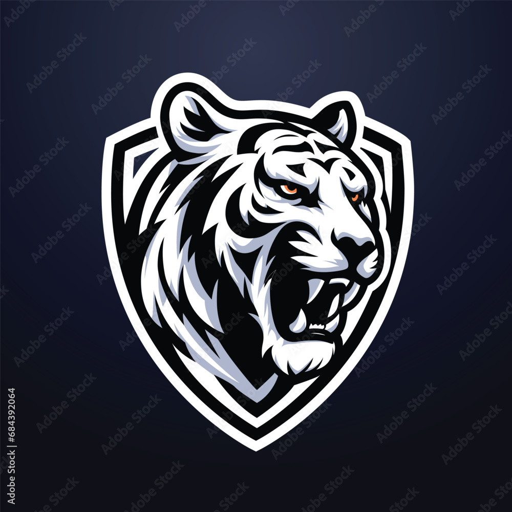Logo White Tiger logo e-sport style. vector illustration Logo White Tiger logo e-sport style. vector illustration