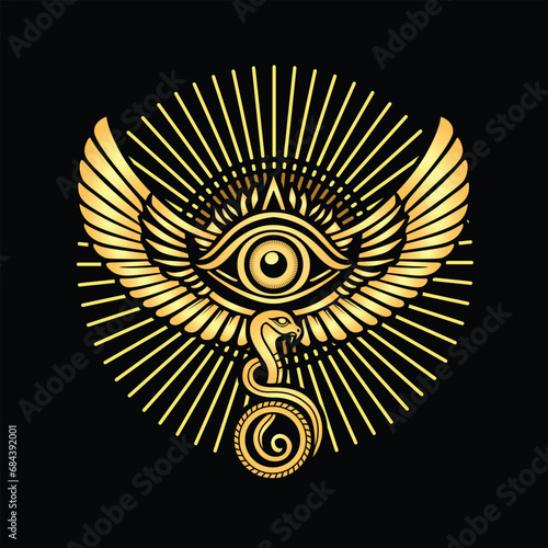 eye wing egypt concept. vector illustration