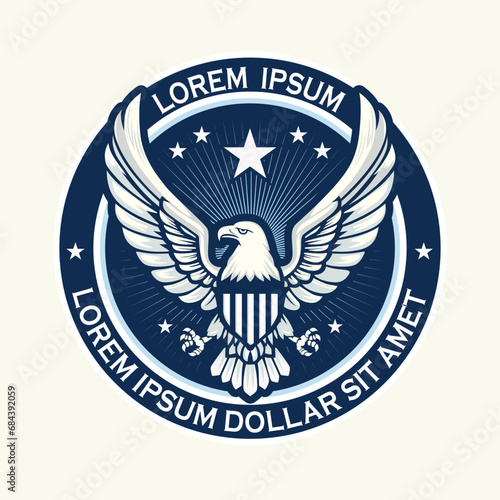 eagle emblem logo design. vector illustration