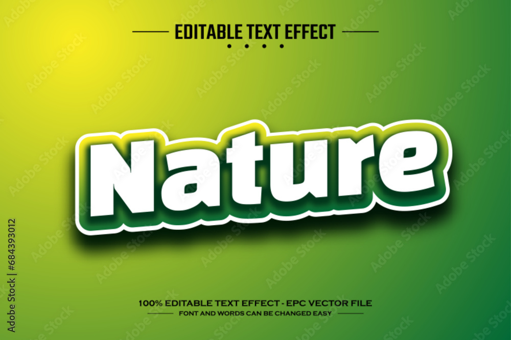 Nature 3D editable text effect template Nature 3D editable text effect template
