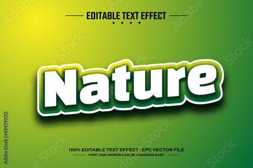 Nature 3D editable text effect template