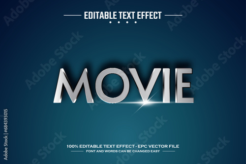 Movie 3D editable text effect template photo