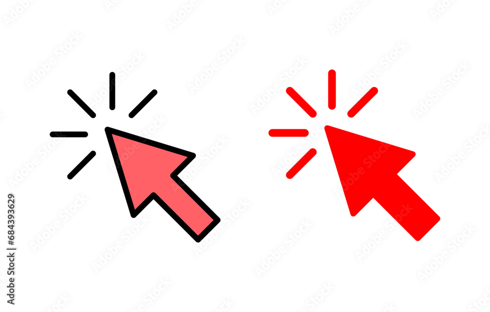 Click icon set illustration. pointer arrow sign and symbol. cursor icon Click icon set illustration. pointer arrow sign and symbol. cursor icon