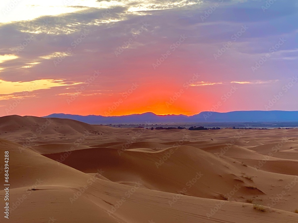 Naklejka premium sunset in the desert