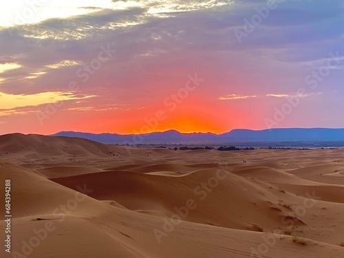 sunset in the desert