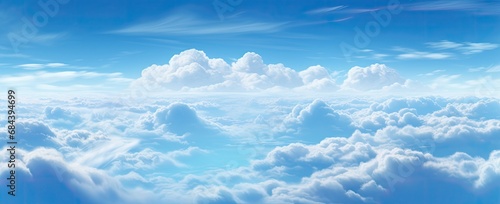 Blue Sky Dreamscape  Nebulous Clouds in Soft Atmosphere  Heavenly Cloudscape. Generative AI