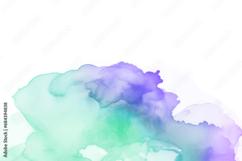 Abstract green and purple watercolor background, shape, design element. Colorful hand painted texture. abstract splash background