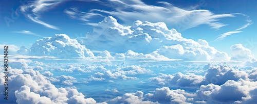 Tranquil Horizon - Heavenly Cloudscape Background, Serene Sky, Surreal Nature Art. Generative AI