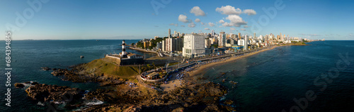 Vista Aérea do Farol da Barra no município de Salvador, Bahia, Brasil photo