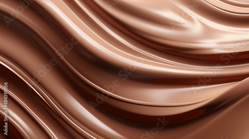 Smooth Chocolate Waves Texture. Generative ai