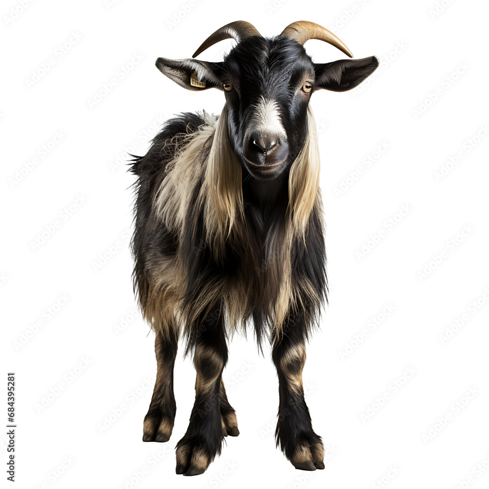 Portrait of a goat isolated on transparent background cutout, PNG file. Portrait of a goat isolated on transparent background cutout, PNG file.