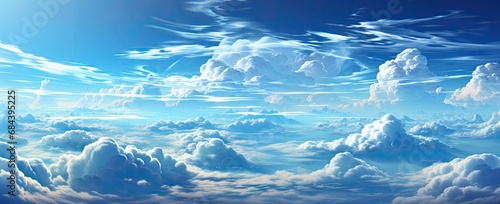 Ethereal Skies - Mesmerizing Cloudscape Background, Atmospheric Clouds, Nature Art. Generative AI © Stefan