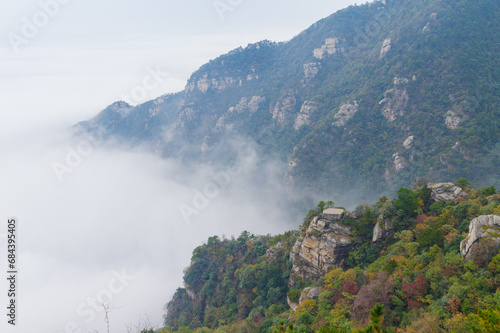 Beautiful Mountain Lu geopark landscapes in late autumn, Jiujiang, Jiangxi, China