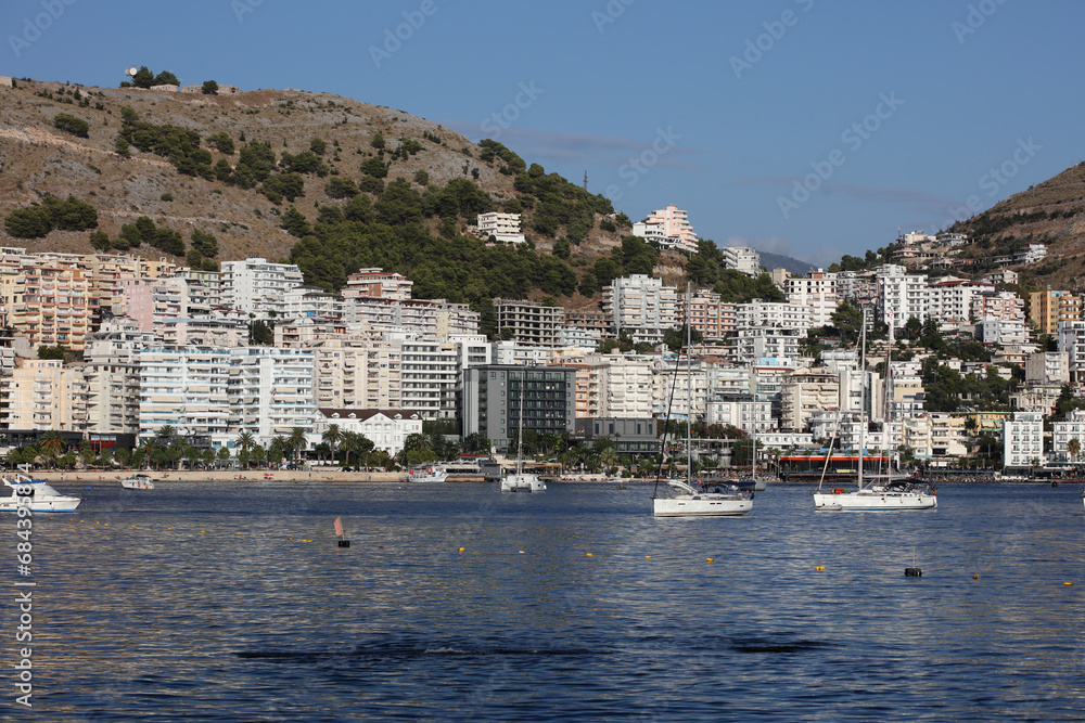 Saranda, Albania, Monday 16 September 2022 Exploring riviera port best places and beautiful city summer vibes high quality big size traveling prints