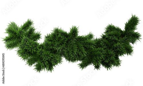 3d render of christmas branch for decoration christmas season.