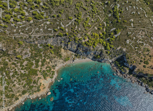 Komiza s Hidden Beach Aerial