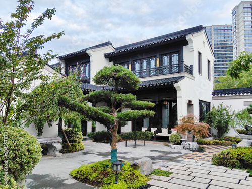 Garden style luxury villa in China, Hui style of antique architecture.