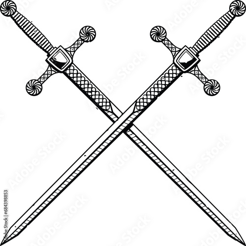 Crossed Two-Handed Swords