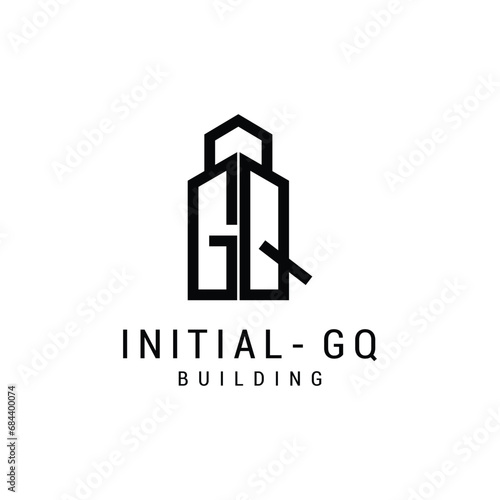 Letter g q logo icon design building template premium vector