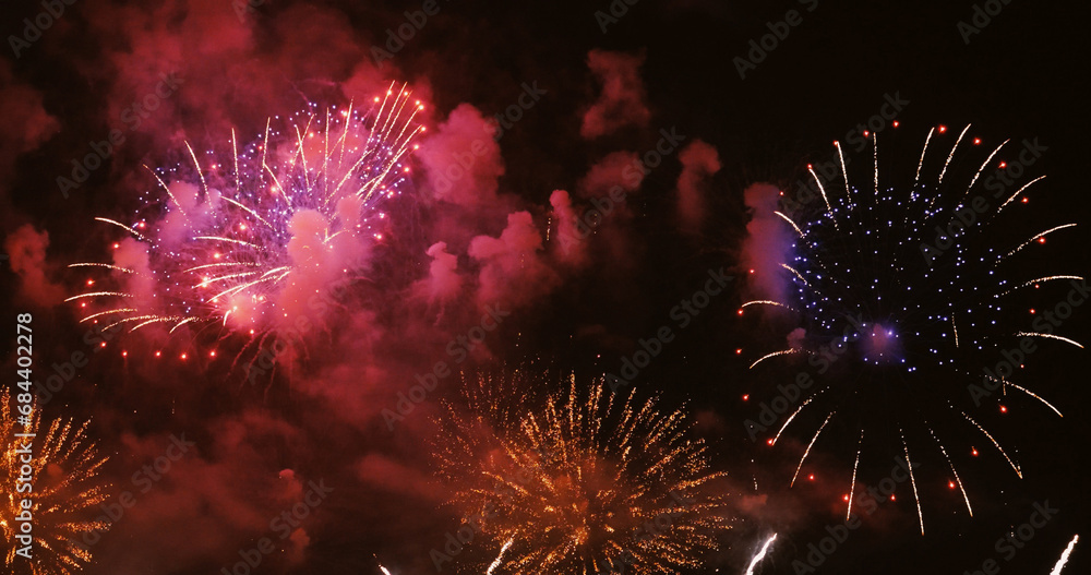Purple Firework celebrate anniversary happy new year 2024, 4th of july holiday festival. Purple firework in night time celebrate national holiday. Violet firework Countdown to new year 2024 festival Purple Firework celebrate anniversary happy new year 2024, 4th of july holiday festival. Purple firework in night time celebrate national holiday. Violet firework Countdown to new year 2024 festival