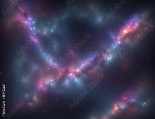 Glittering galaxy nebula star space background 