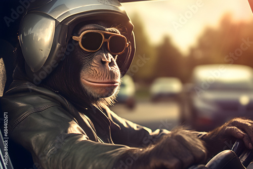 monkey driver, gorilla biker