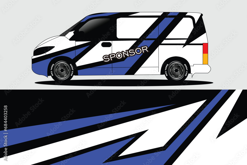 Car sticker design vector. Graphic abstract line racing background kit design for wrap vehicle, race car, rally