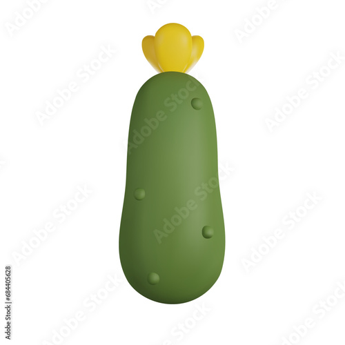 Cucumber 3D render realistic illustration