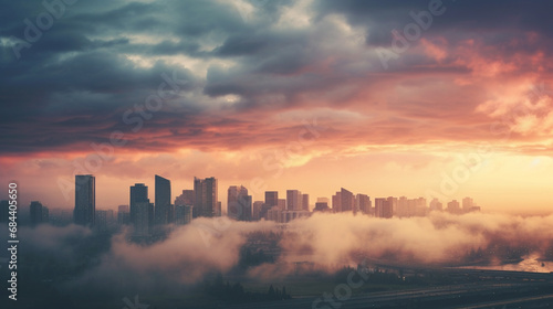 Fototapeta Naklejka Na Ścianę i Meble -  A landscape photograph of a city 