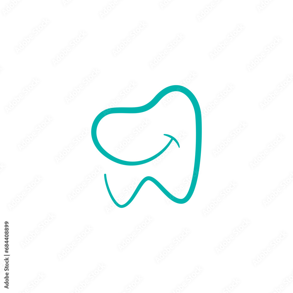 Smile tooth logo with flat design style concept Smile tooth logo with flat design style concept