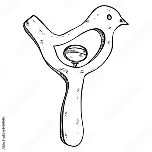 jingle bell baby hand drawn illustration