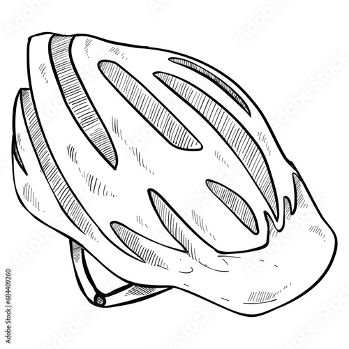 bicycle helmet hand drawn illustration