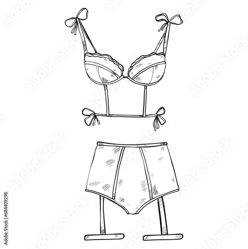 lingerie set hand drawn illustration