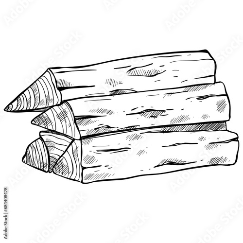 wood handdrawn illustration 