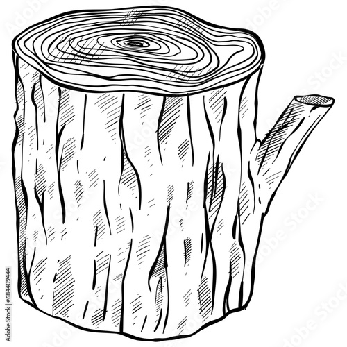 wood handdrawn illustration 