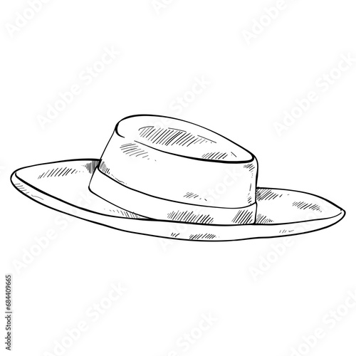 hat vintage hand drawn illustration