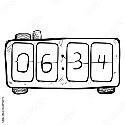 alarm clock hand drawn illustration
