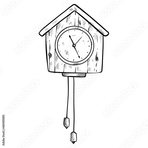 wall clock hand drawn illustration
