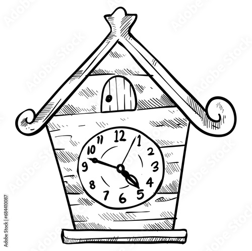 wall clock hand drawn illustration