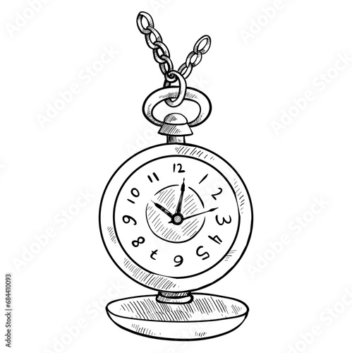 alarm clock hand drawn illustration