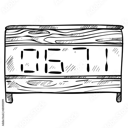 alarm clock hand drawn illustration