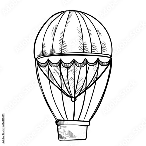 hot air balloon hand drawn