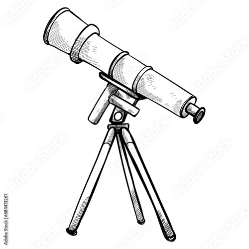 telescopes hand drawn