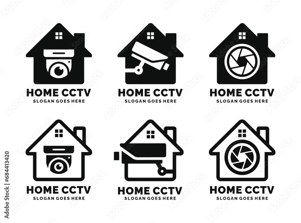 Home CCTV logo set design vector illustration Home CCTV logo set design vector illustration