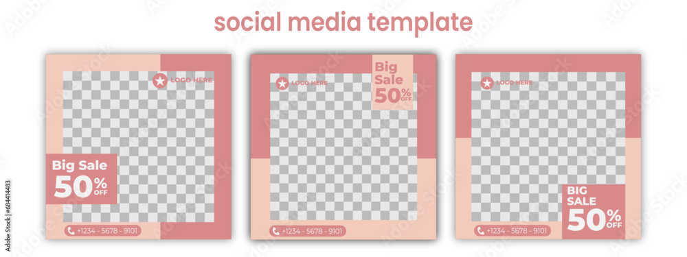 Social media post template for fashion. Suitable for social media post, and web ads
