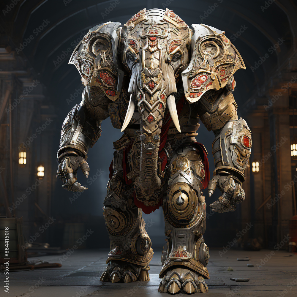 Fototapeta premium 3d super hero elephant 