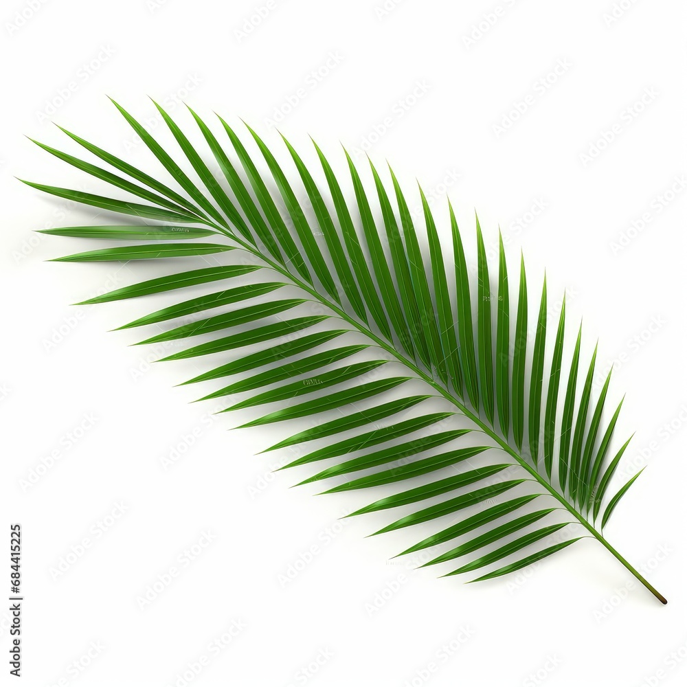 Palm leaf branch tropic summer isolated backgrounds 3d illustration, Generative AI Palm leaf branch tropic summer isolated backgrounds 3d illustration, Generative AI